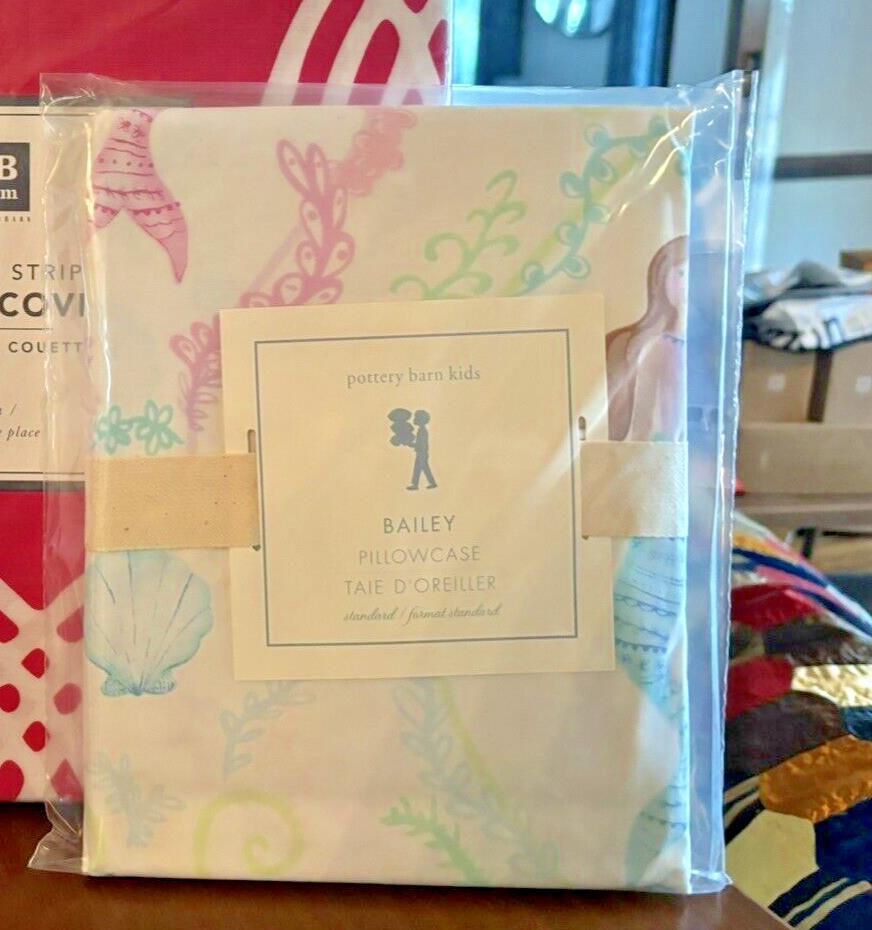 Pottery Barn Princess Beach holiday pillowcase sham Ariel Mermaid gift SET 2