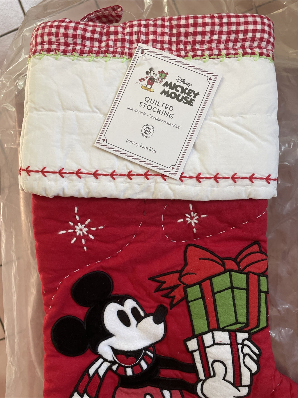 Pottery Barn Holiday Disney MICKEY MOUSE Christmas stocking gift tree kids =