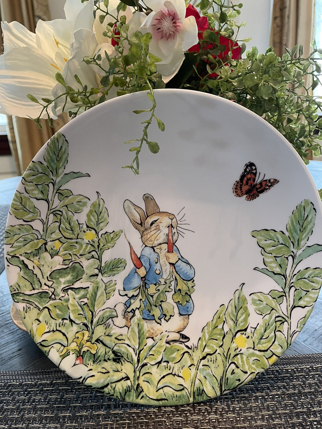 Disney Pottery Barn Plate Peter rabbit Easter holiday Bunny gift school SET 2 !