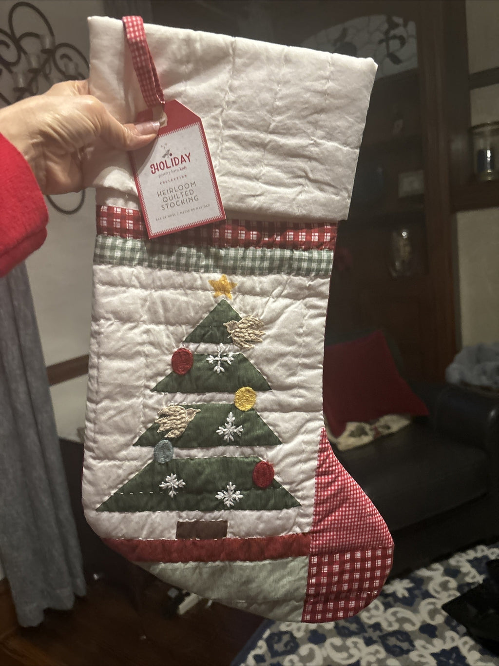 Pottery Barn Holiday Christmas stocking gift party quilted tree Disney kids ,.