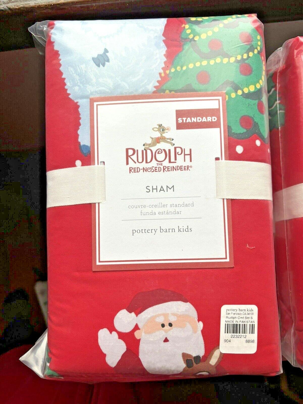 Disney Pottery Barn Pillow SHAM Holiday Christmas Rudolph Santa Bumble Party ]