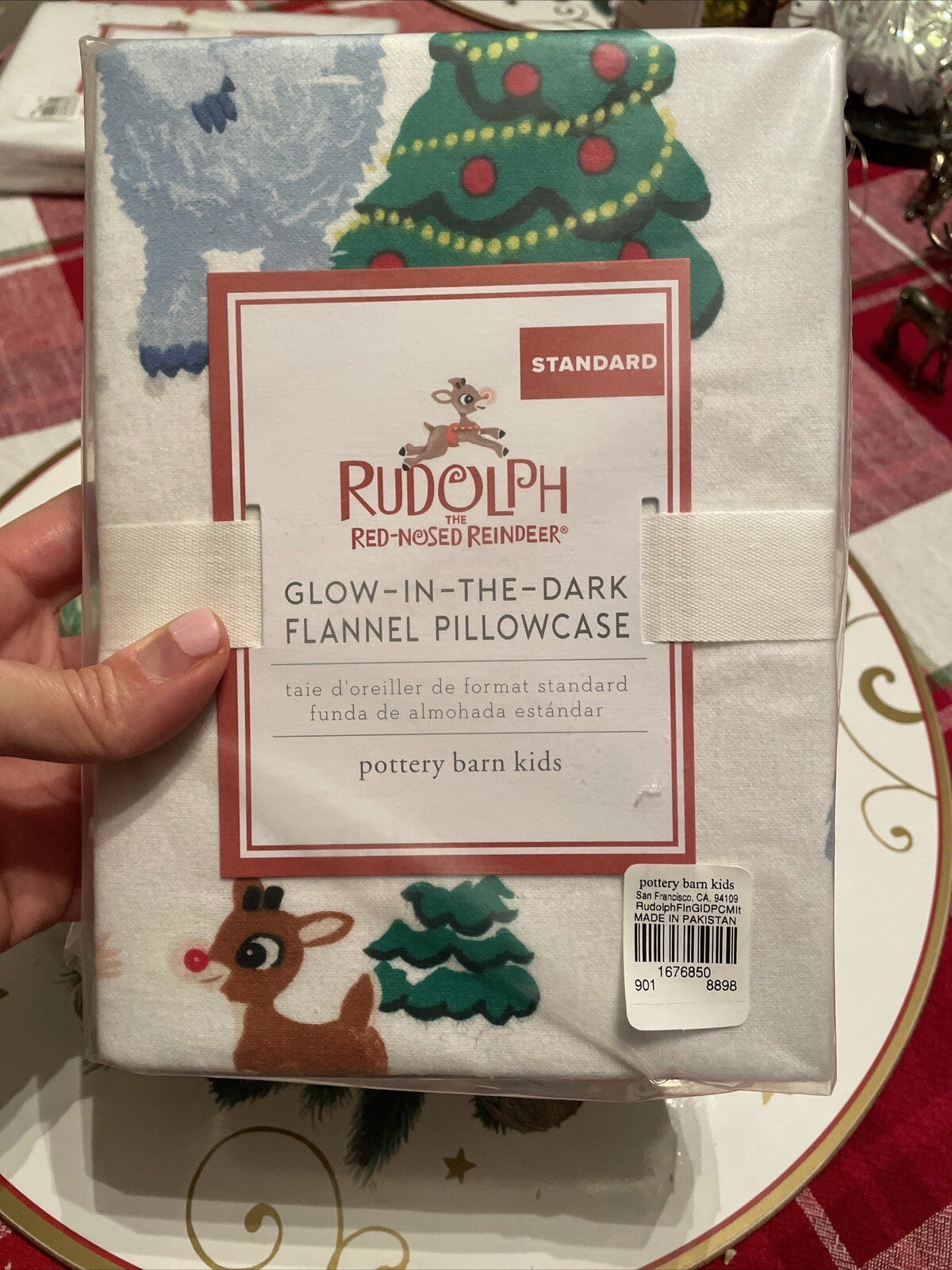 Pottery Barn holiday Rudolph Reindeer Bumble Santa Christmas pillowcase disney ]