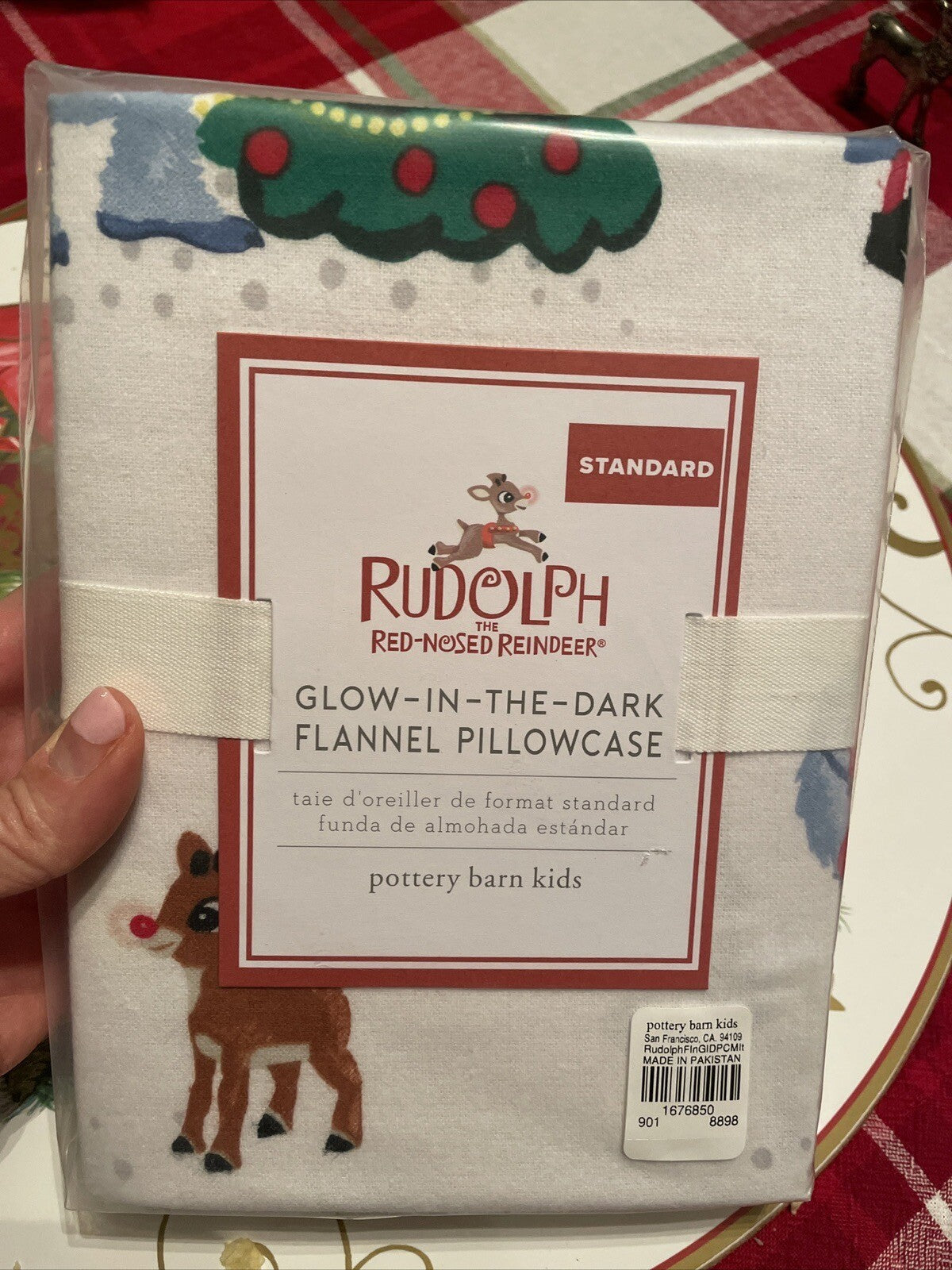 Pottery Barn holiday Rudolph Reindeer Bumble Santa Christmas pillowcase disney ]