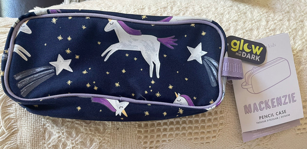 Pottery barn school Rainbow UNICORN star pencil CASE pouch gift horse holiday 1