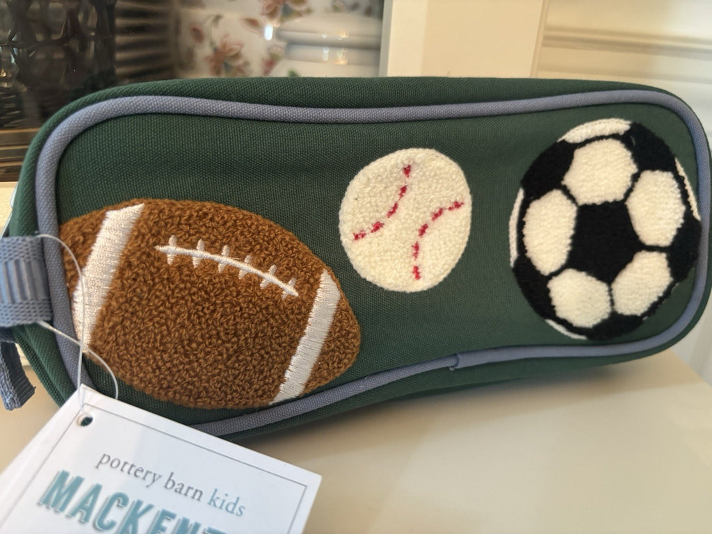 Pottery Barn School Baseball sport Soccer PENCIL CASE BAG Disney travel team m