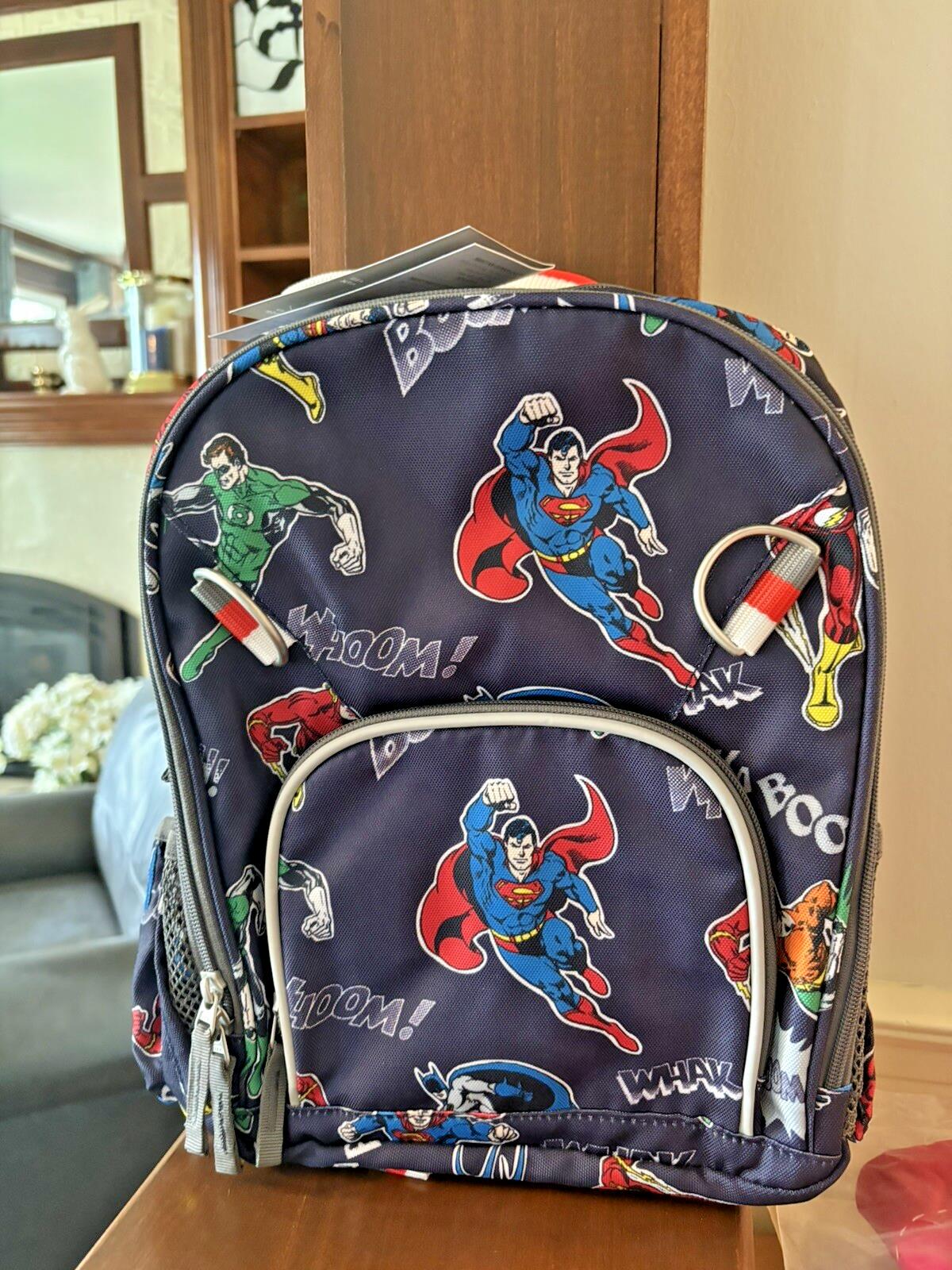 School Pottery barn Superman Marvel Avengers Comic travel bag backpack SET  ?? .