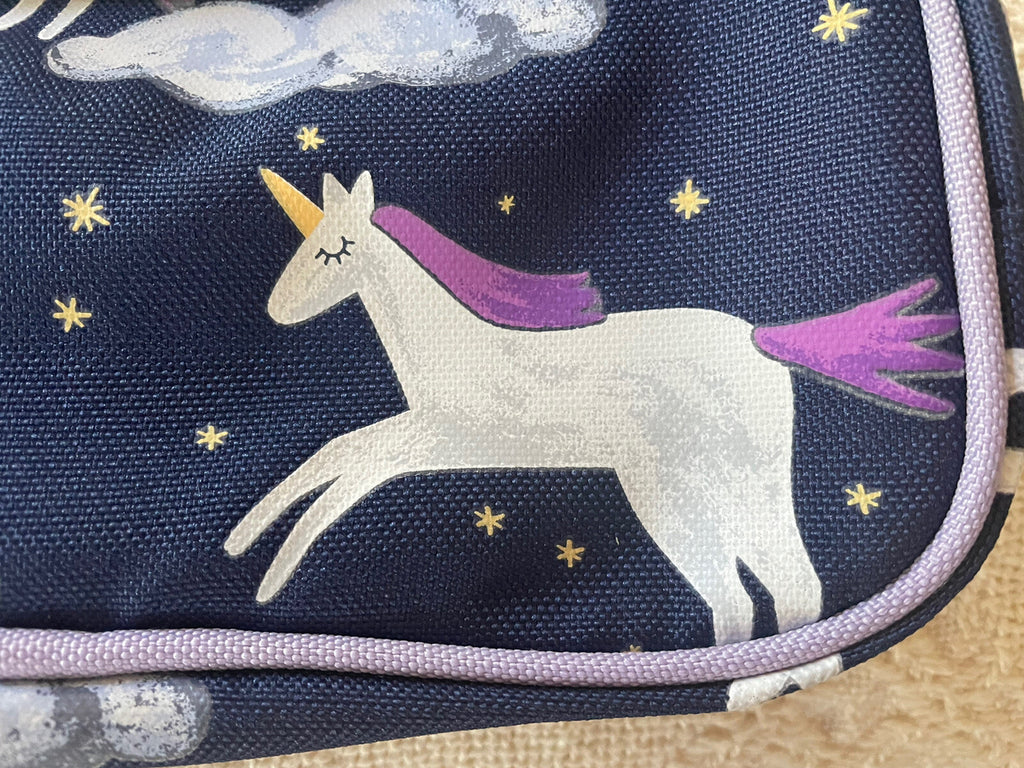 Pottery barn school Rainbow UNICORN star pencil CASE pouch gift horse holiday 1