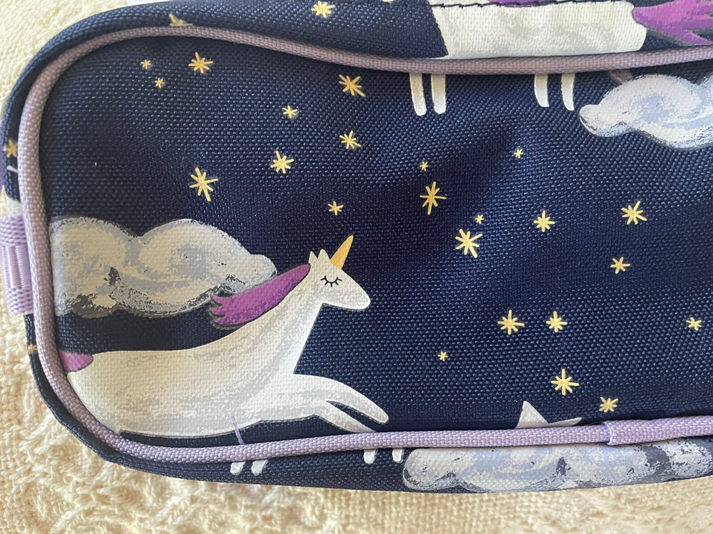 Pottery barn school Rainbow UNICORN star pencil CASE pouch gift horse holiday 1
