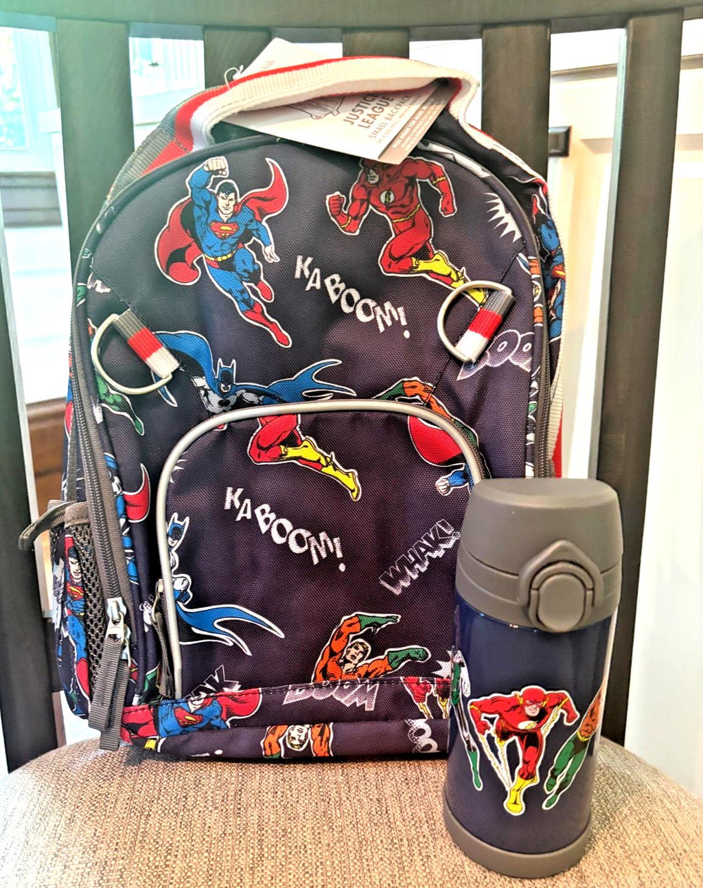 School Pottery barn Superman Marvel Avengers Comic travel bag backpack SET  ?? .