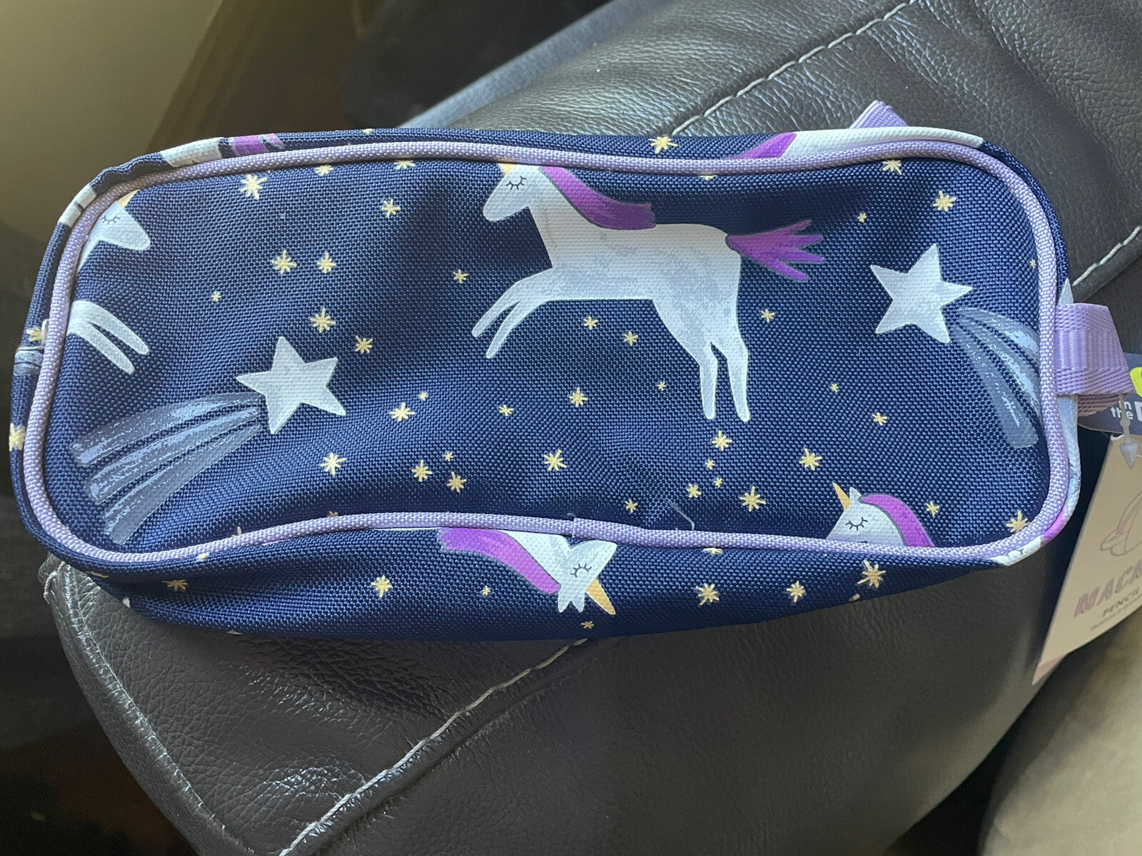 Pottery barn school Rainbow UNICORN star pencil CASE pouch gift horse holiday 1