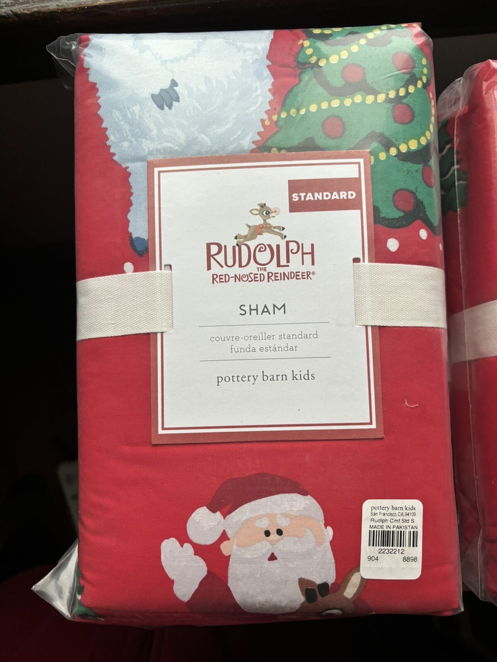 Disney Pottery Barn Pillow SHAM Holiday Christmas Rudolph Santa Bumble Party ]