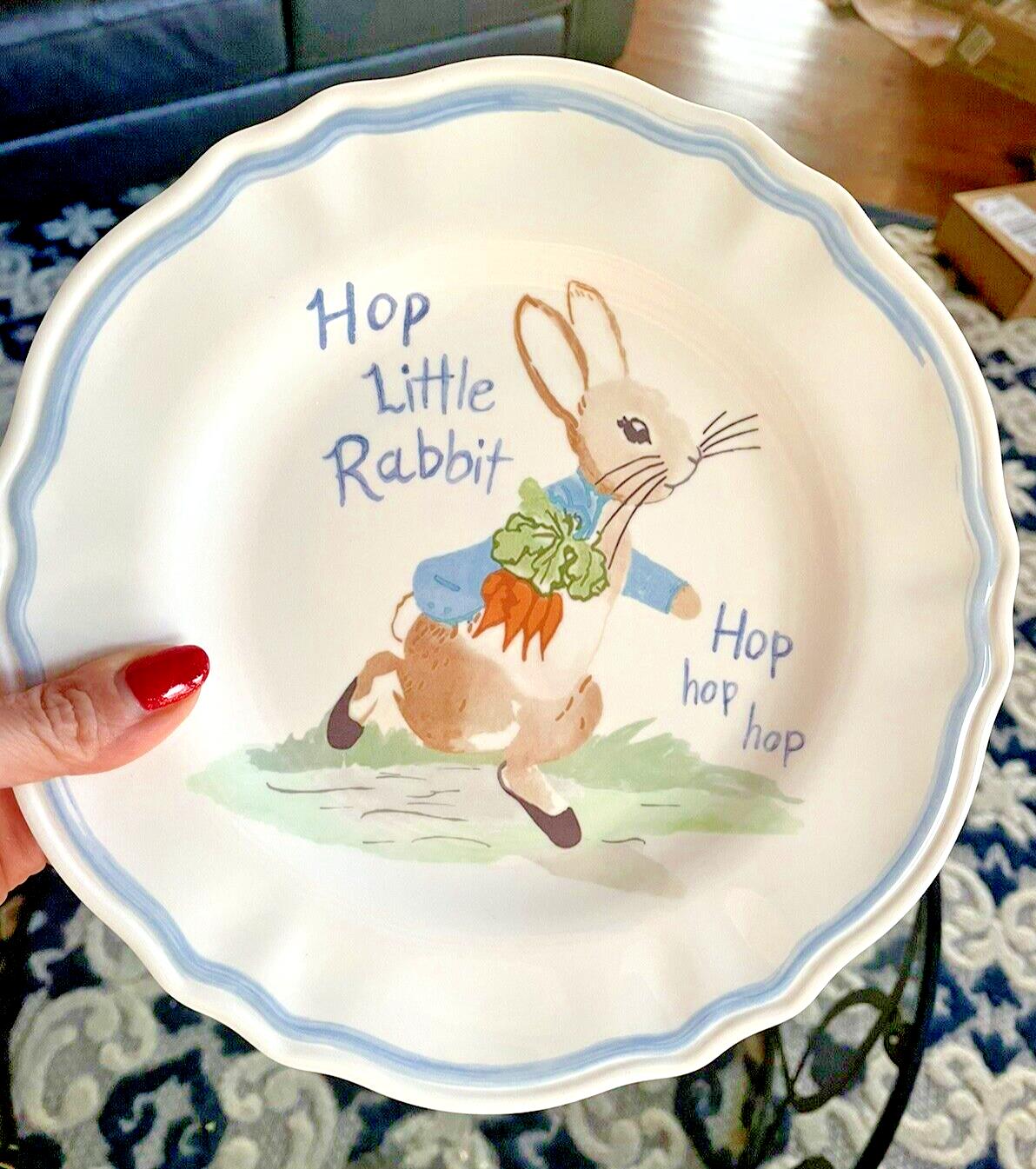 Disney Pottery Barn Peter rabbit PLATE Easter SET 2 bunny holiday party kid =