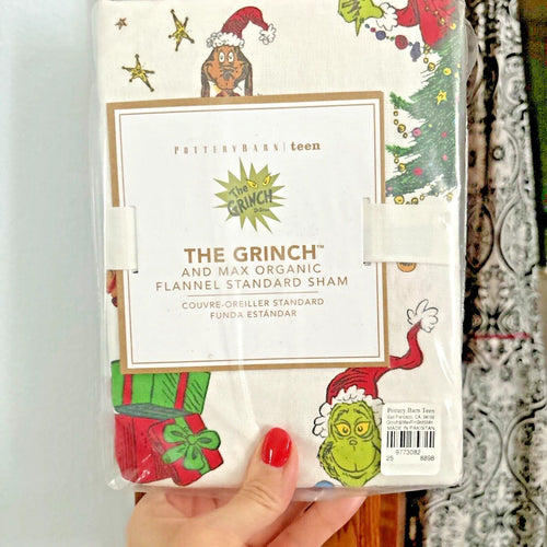Disney Pottery Barn GRINCH Pillow Sham Christmas Dr Seuss holiday Gift school m