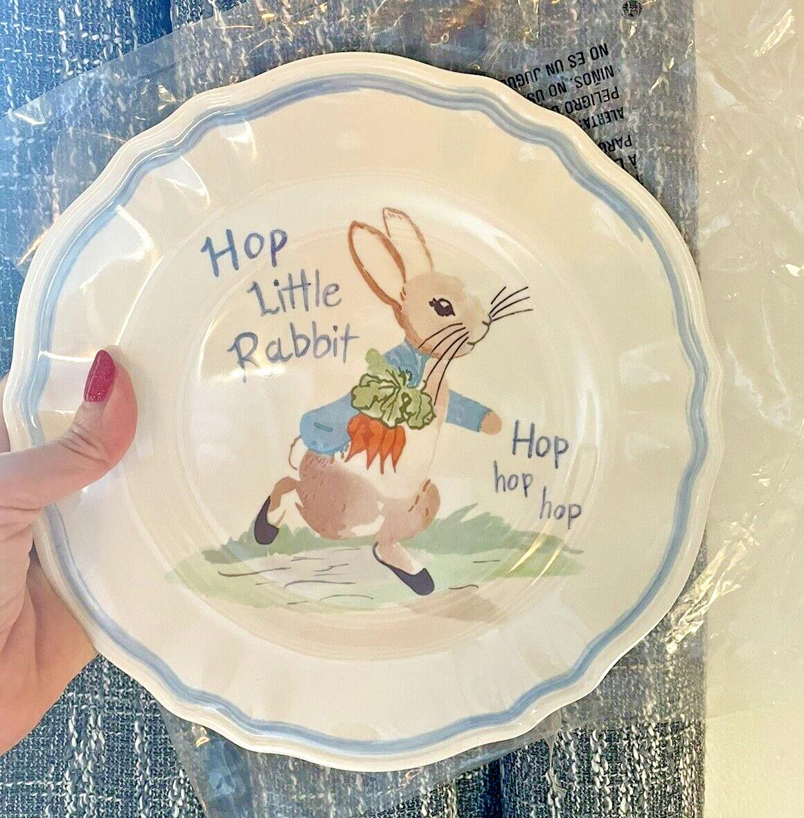 Disney Pottery Barn Peter rabbit PLATE Easter SET 2 bunny holiday party kid =