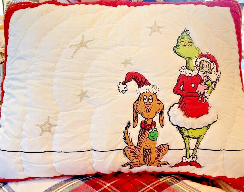 Pottery Barn Grinch Christmas Seuss Holiday Gift party Disney kid pillow sham '