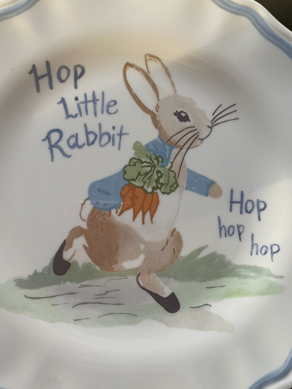 Disney Pottery Barn Peter rabbit PLATE Easter SET 2 bunny holiday party kid =