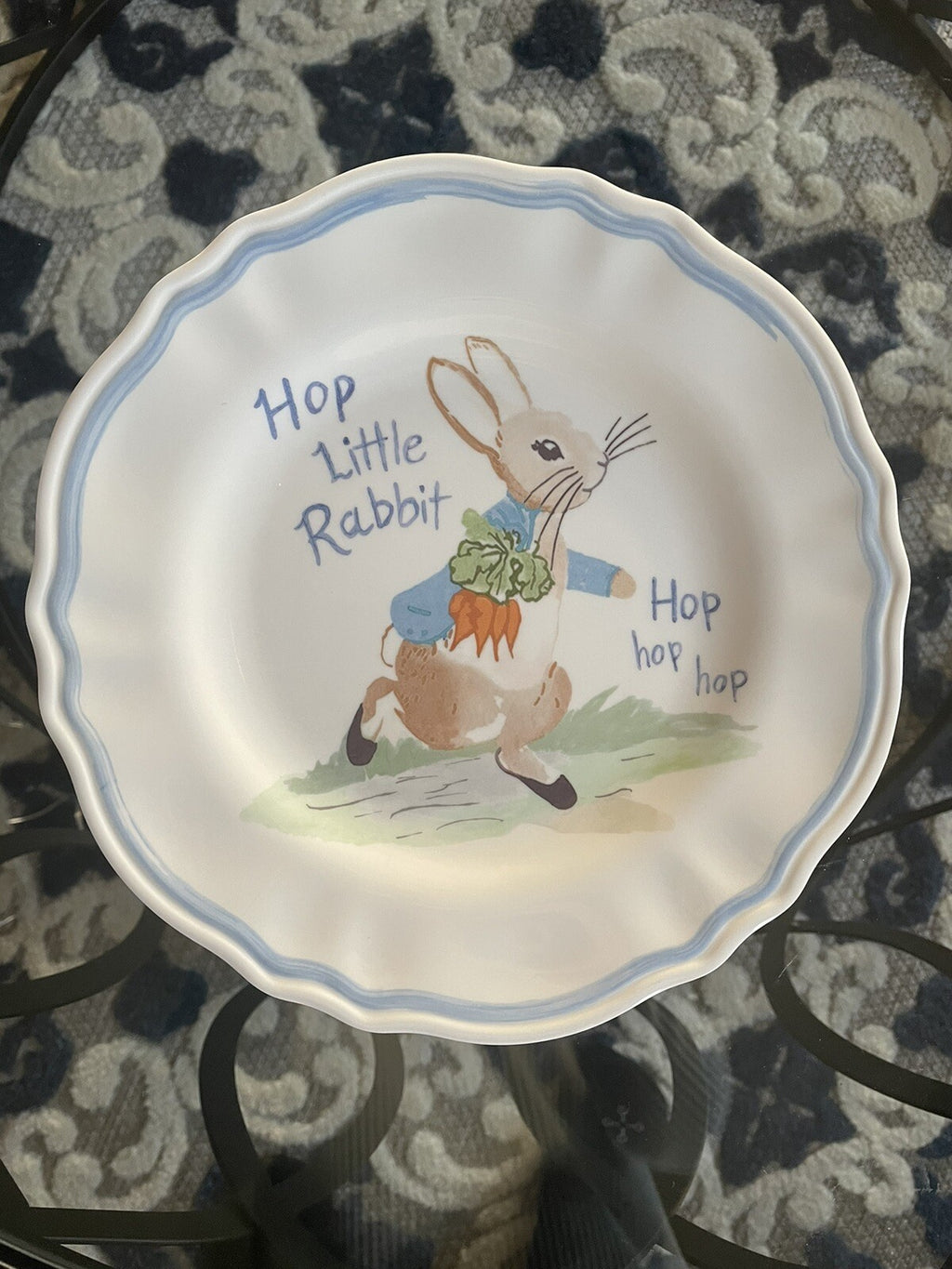 Disney Pottery Barn Peter rabbit PLATE Easter SET 2 bunny holiday party kid =