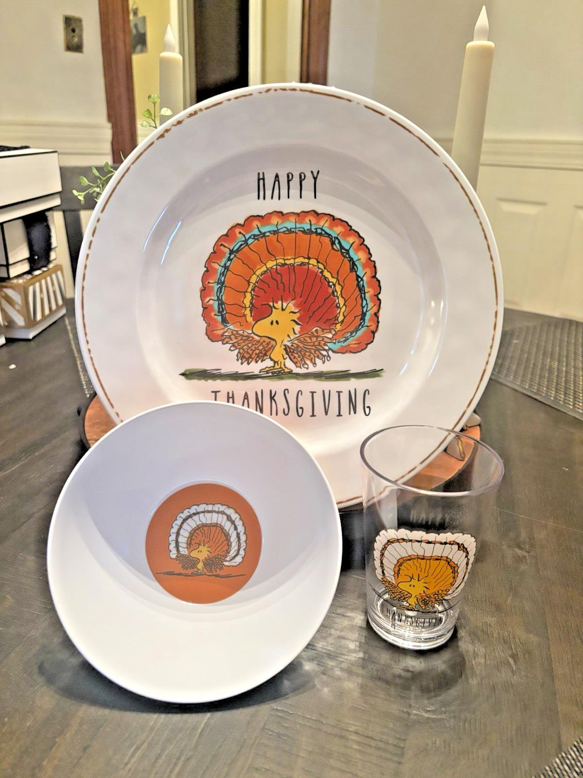 Pottery Barn holiday Snoopy Dinner Set PLATE Thanksgiving Peanuts gift Disney