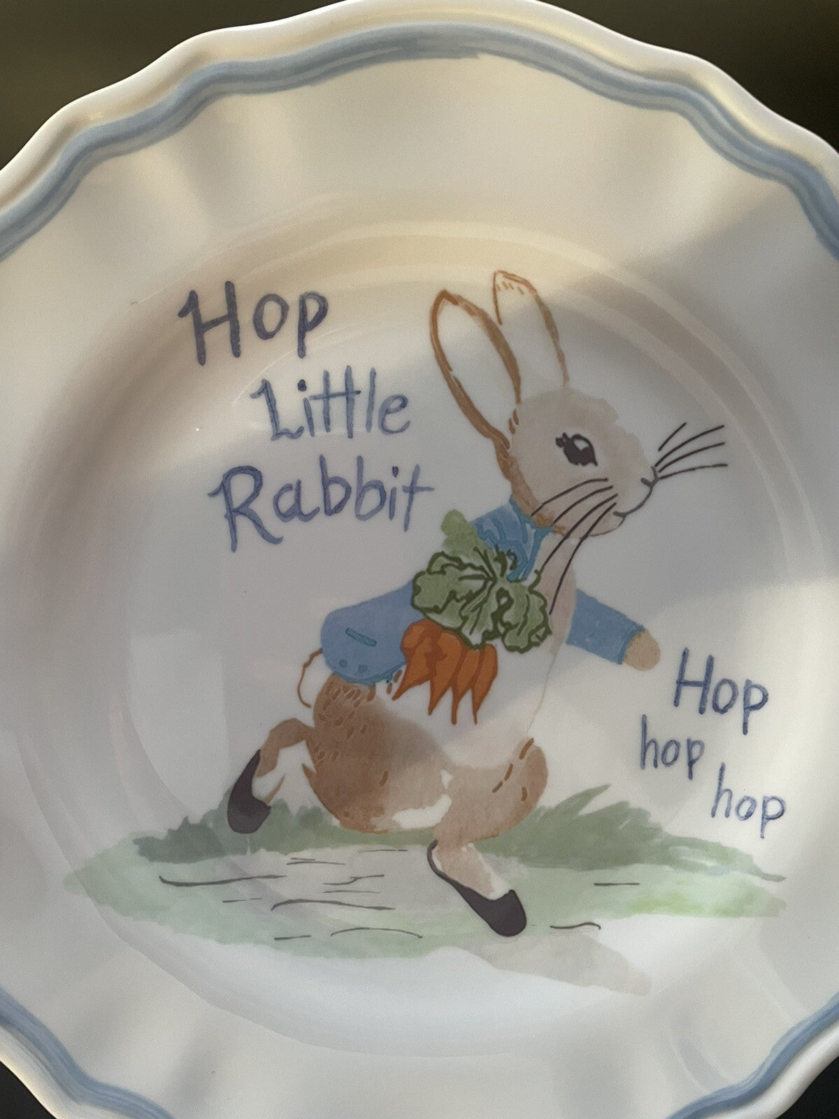 Disney Pottery Barn Peter rabbit PLATE Easter SET 2 bunny holiday party kid =