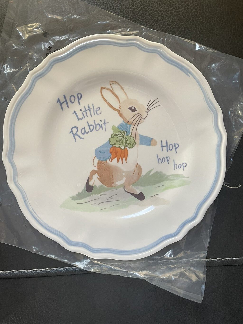 Disney Pottery Barn Peter rabbit PLATE Easter SET 2 bunny holiday party kid =