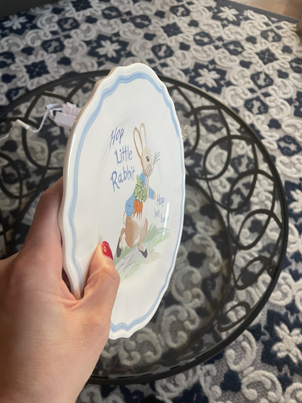 Disney Pottery Barn Peter rabbit PLATE Easter SET 2 bunny holiday party kid =