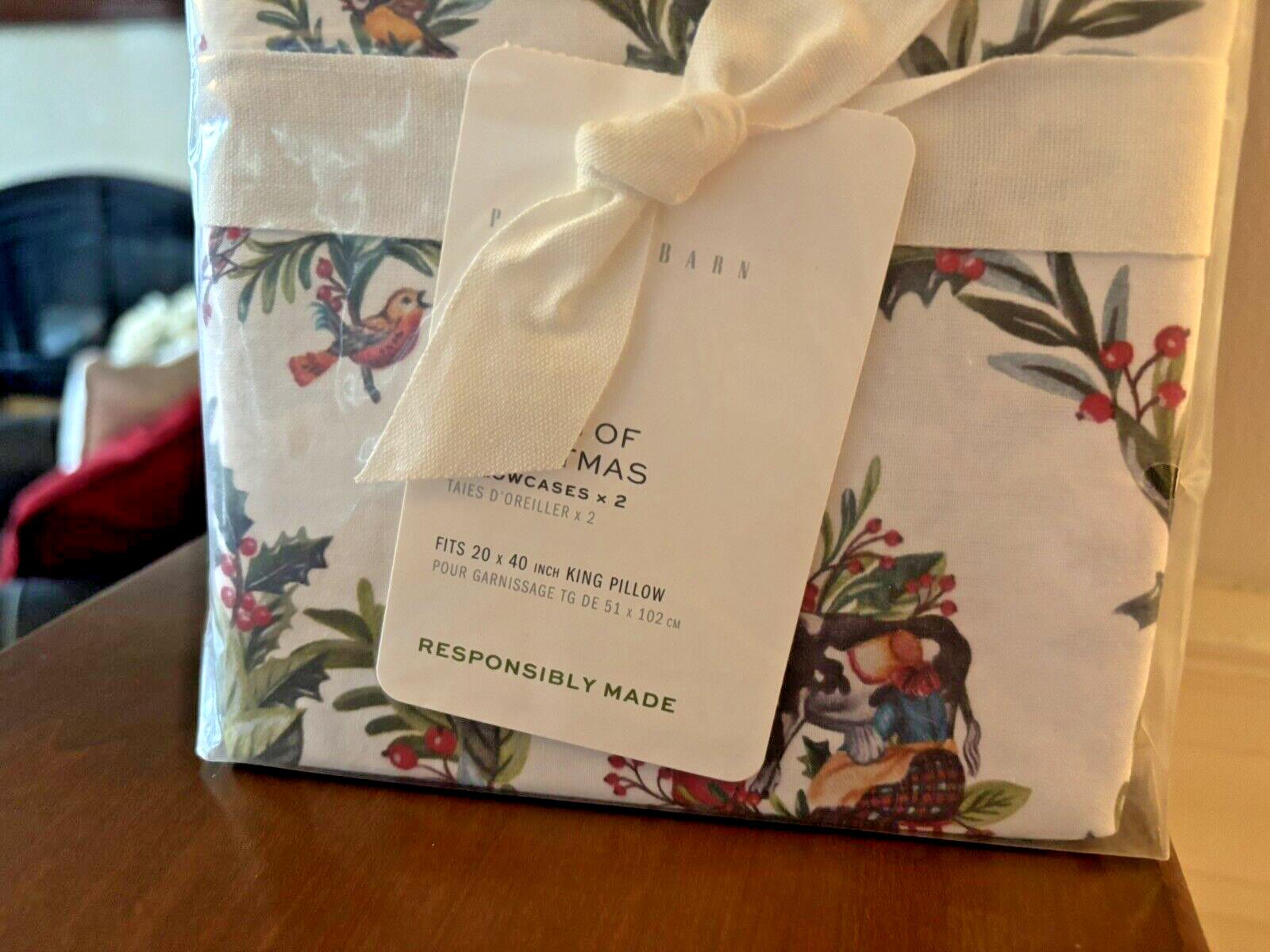 pottery barn Holiday Pillowcase KING Christmas 12 Days Nutcracker gift SET 2 i