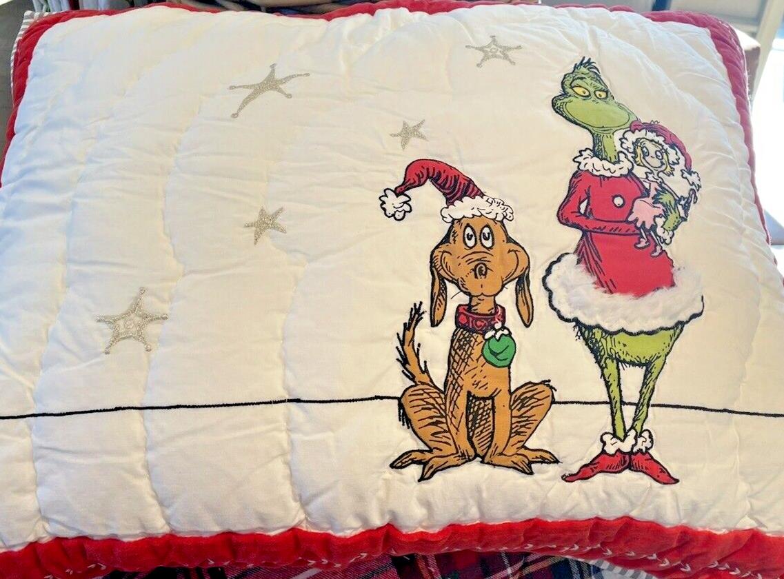 Pottery Barn Grinch Christmas Seuss Holiday Gift party Disney kid pillow sham '
