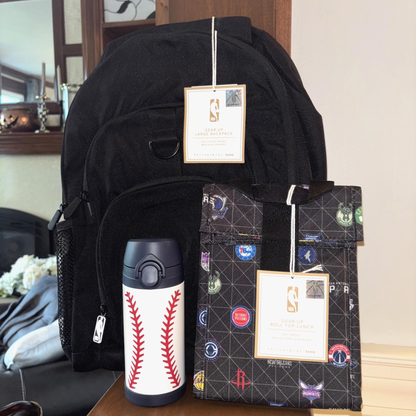 Pottery Barn School BACKPACK LUNCH WATER Bag sport BASKETBALL baseball travel