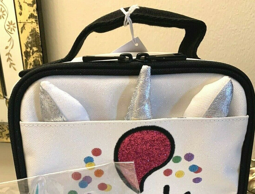 School Pottery Barn Glitter LUNCH BOX Disney star princess girl space unicorn 1