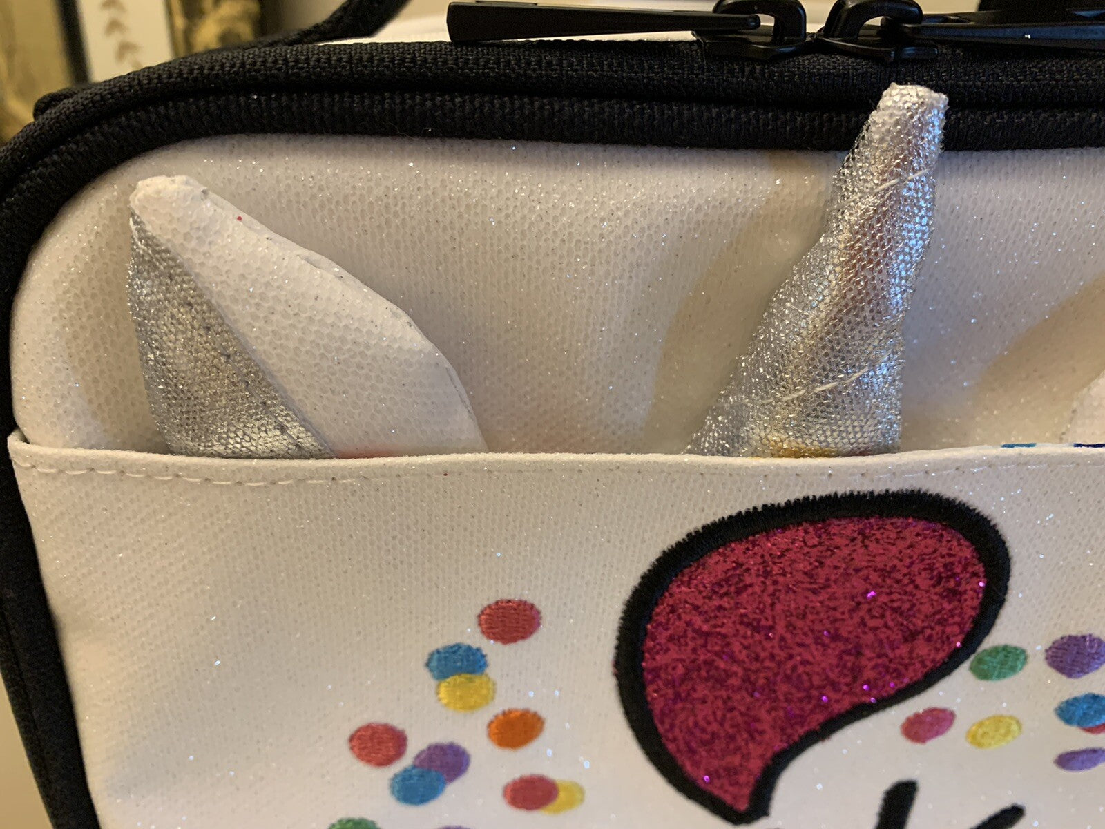 School Pottery Barn Glitter LUNCH BOX Disney star princess girl space unicorn 1