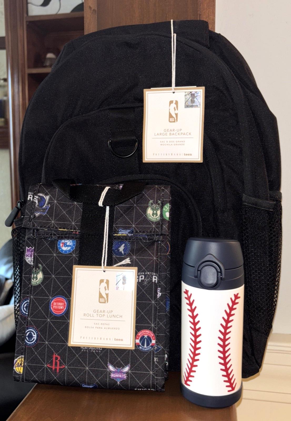 Pottery Barn School BACKPACK LUNCH WATER Bag sport BASKETBALL baseball travel