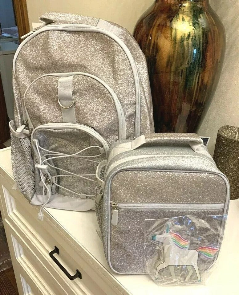 Pottery Barn school LARGE Backpack + Lunch Bag Teen Gear Up Ombre Glitter  .
