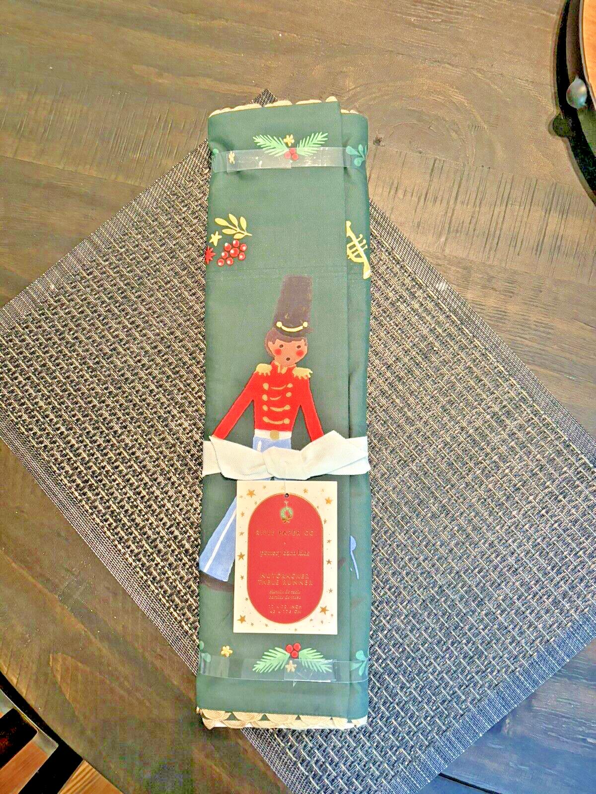 Pottery Barn Holiday Christmas Table runner Nutcracker gift party Rifle doll u