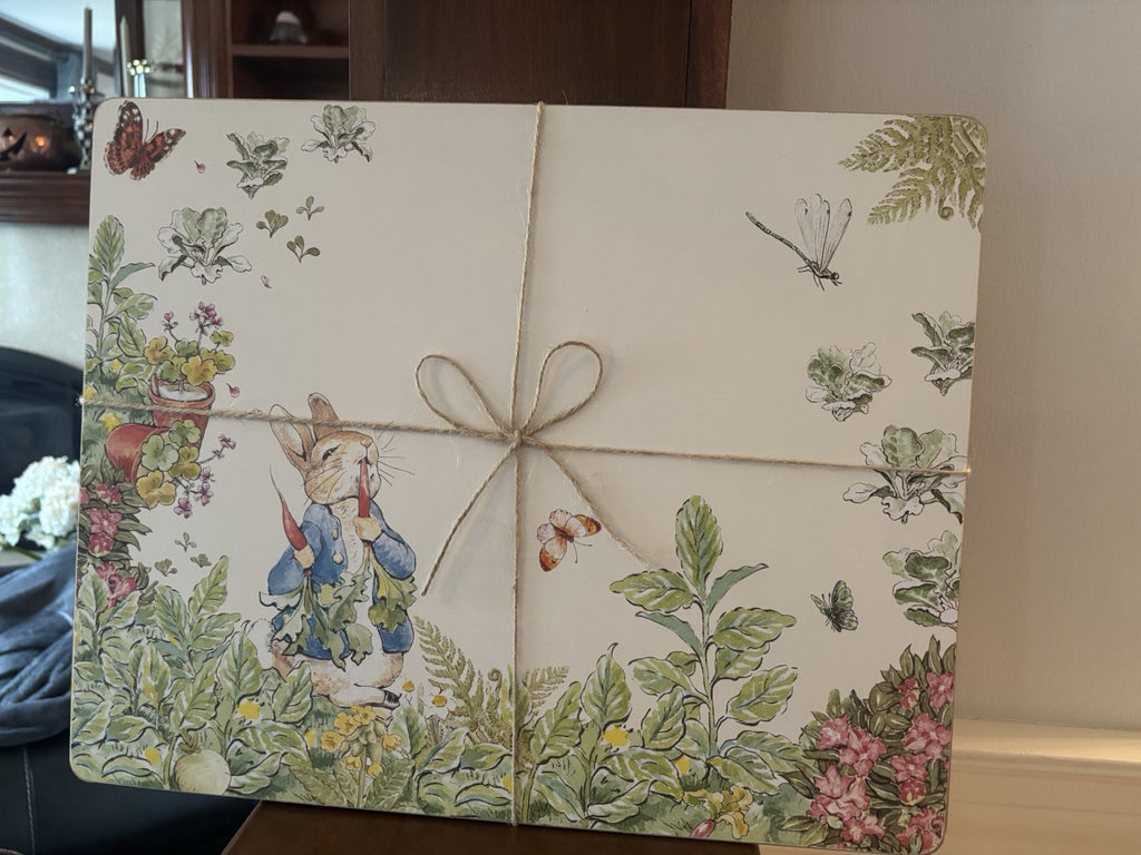 Pottery Barn Peter Rabbit placemat Disney holiday gift Easter party school kid a