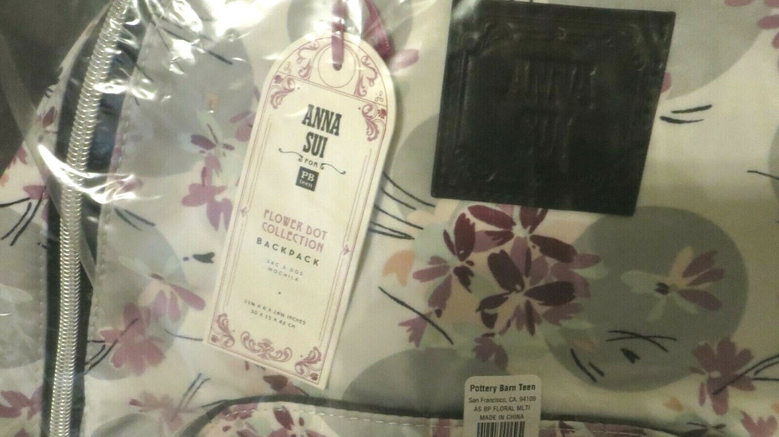 pottery barn School LARGE backpack Disney Anna Sui Floral Travel bag flower .