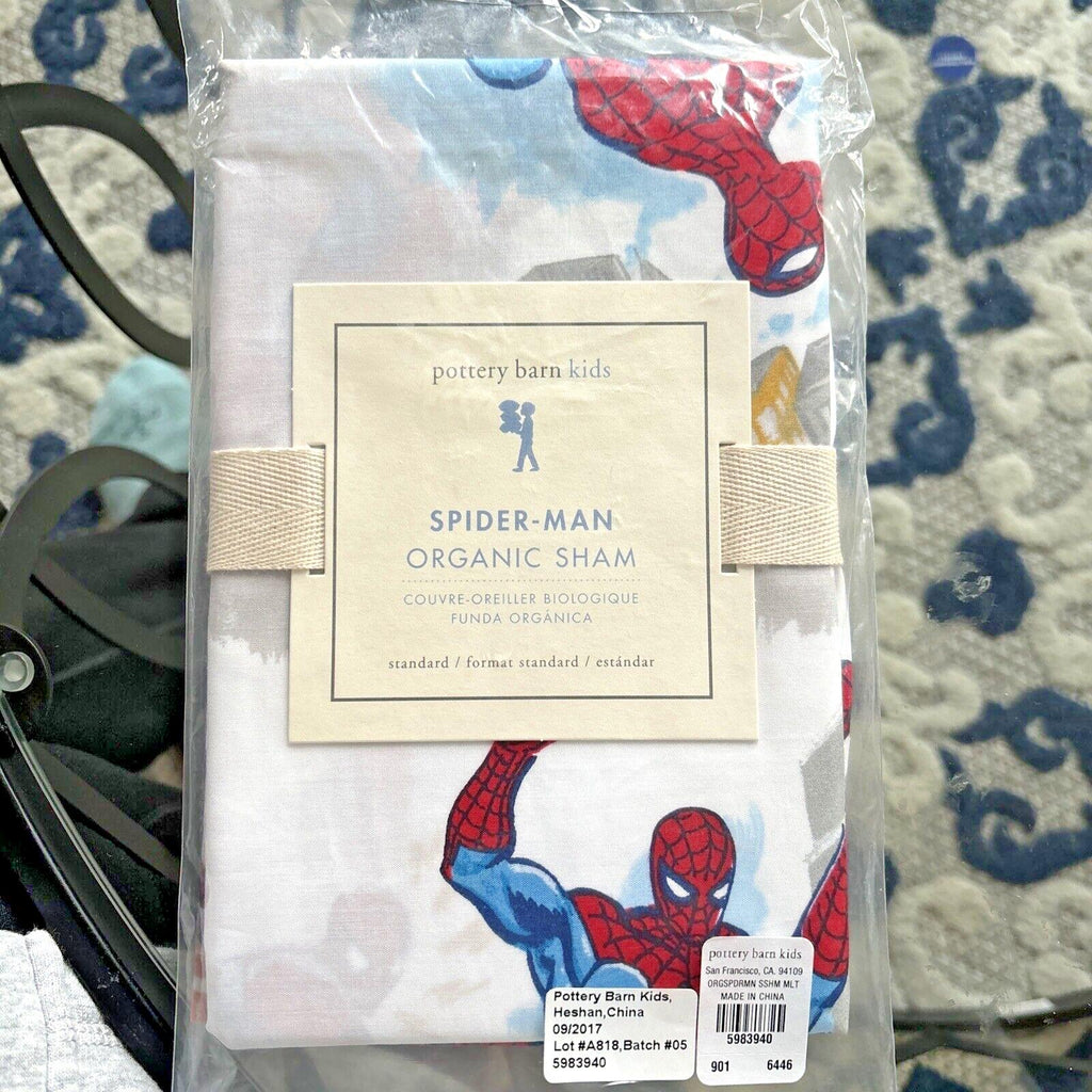 Pottery Barn Spider-man SHAM Marvel Avengers superhero Disney Gift school boy -