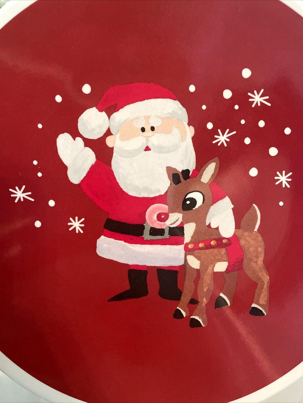 Rudolph Pottery Barn plate holiday party Santa Bumble Christmas Disney SET 4 -