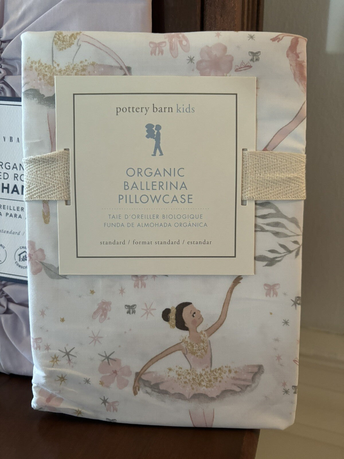 Pottery Barn Organic Ballerina Dance pillowcase cover girl ballet Sham Set 2