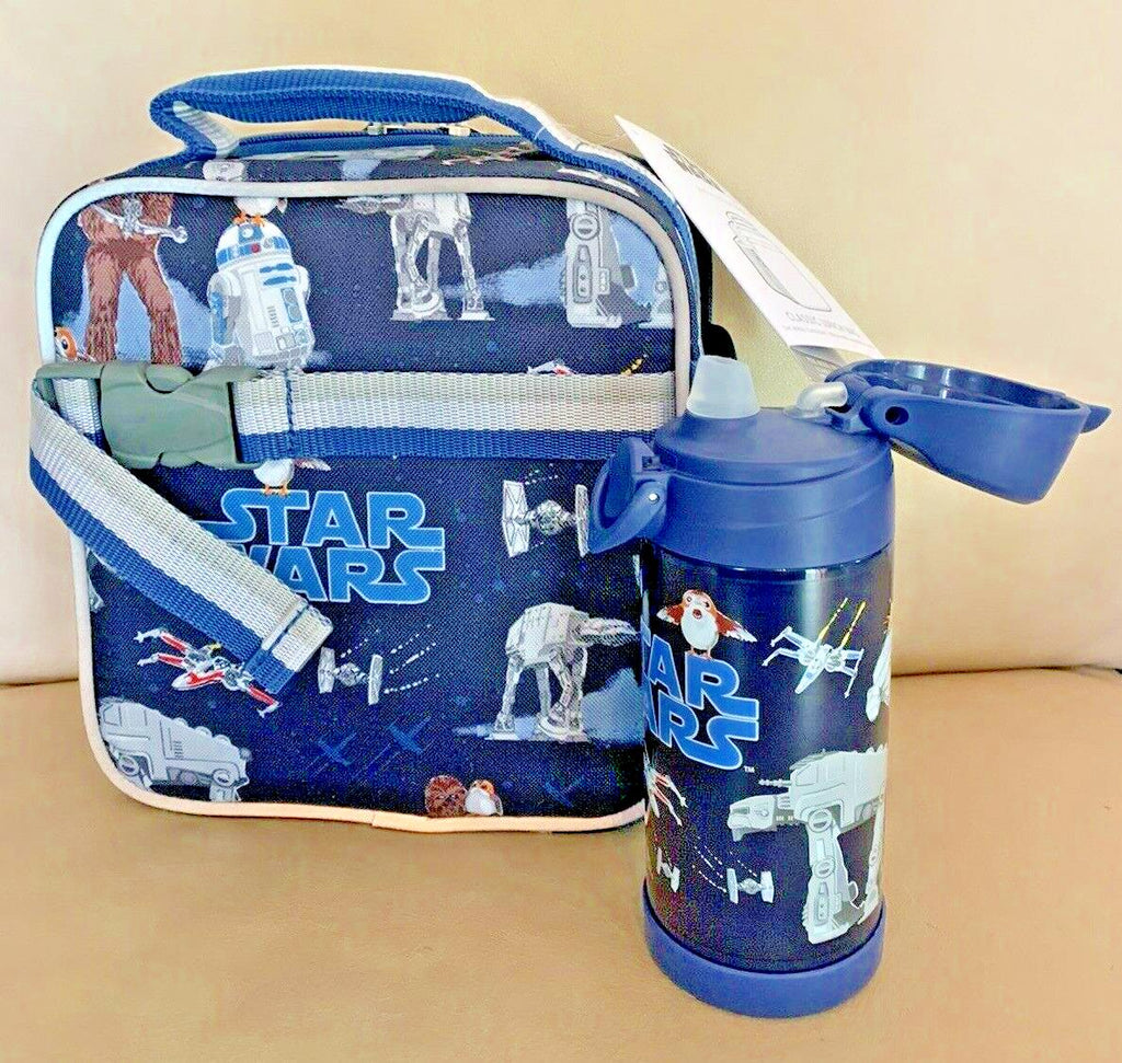 Pottery Barn LUNCH BOX BAG school Star wars Solo Disney + water space kids set -