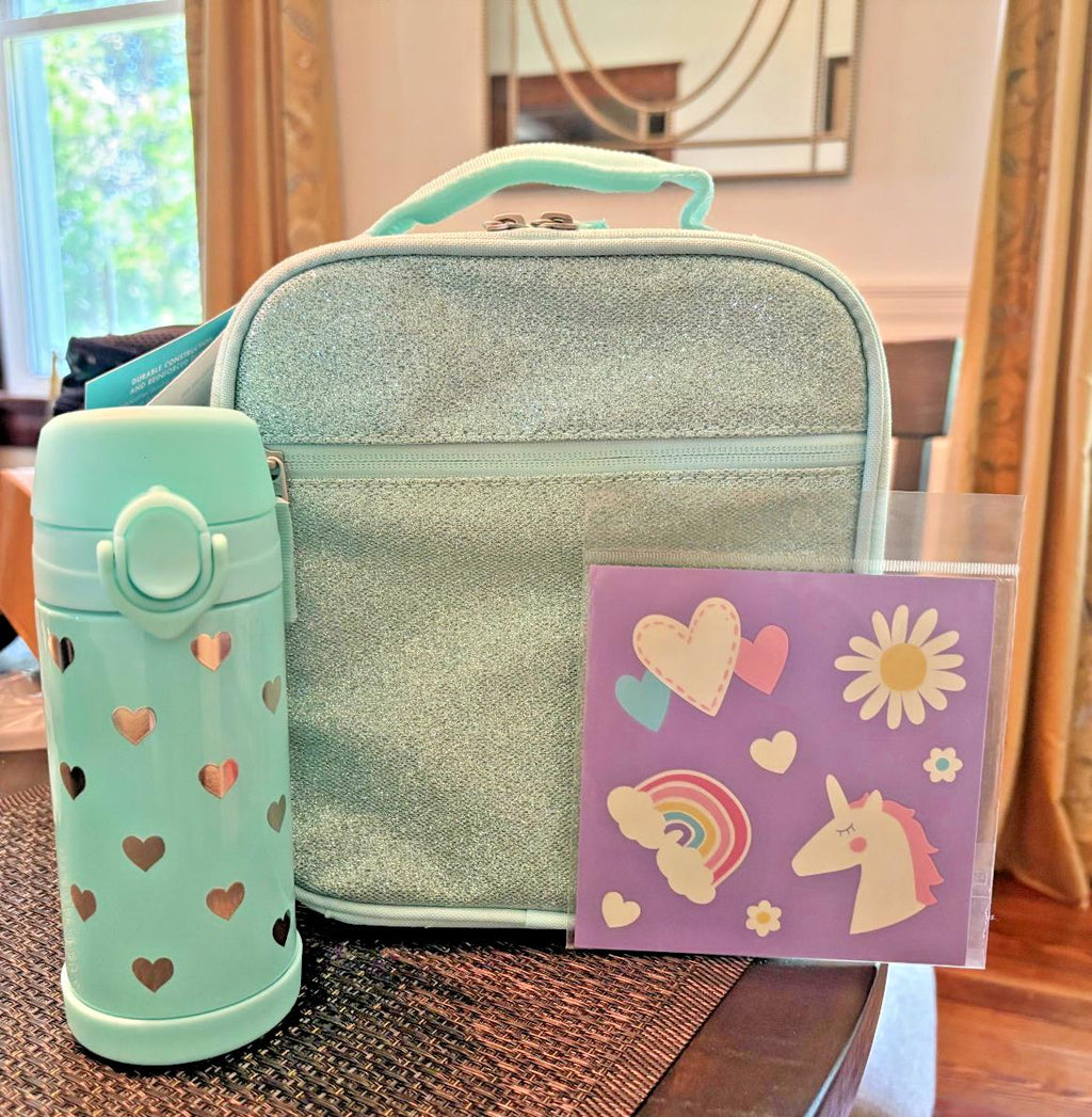 Pottery Barn school Disney Glitter Frozen LUNCH WATER girl heart Travel Bag ?? n