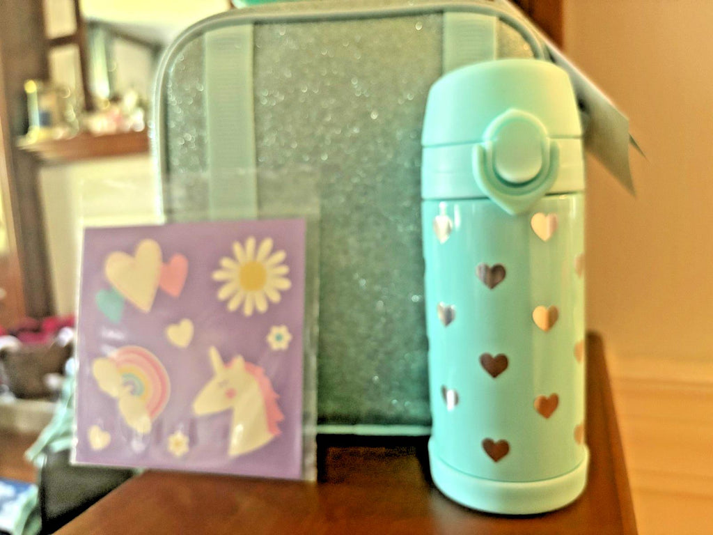 Pottery Barn school Disney Glitter Frozen LUNCH WATER girl heart Travel Bag ?? n