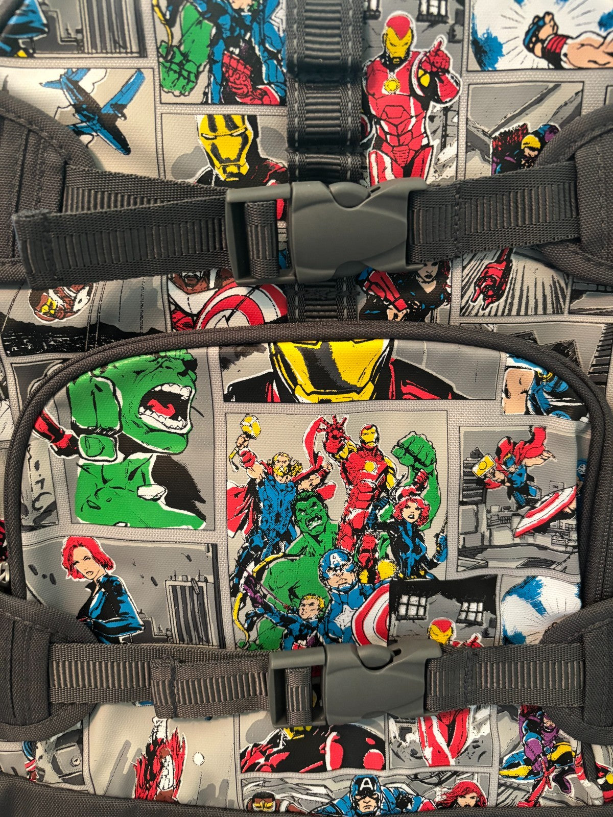School Pottery barn Large backpack Marvel Avengers Comic travel bag Hulk Thor .