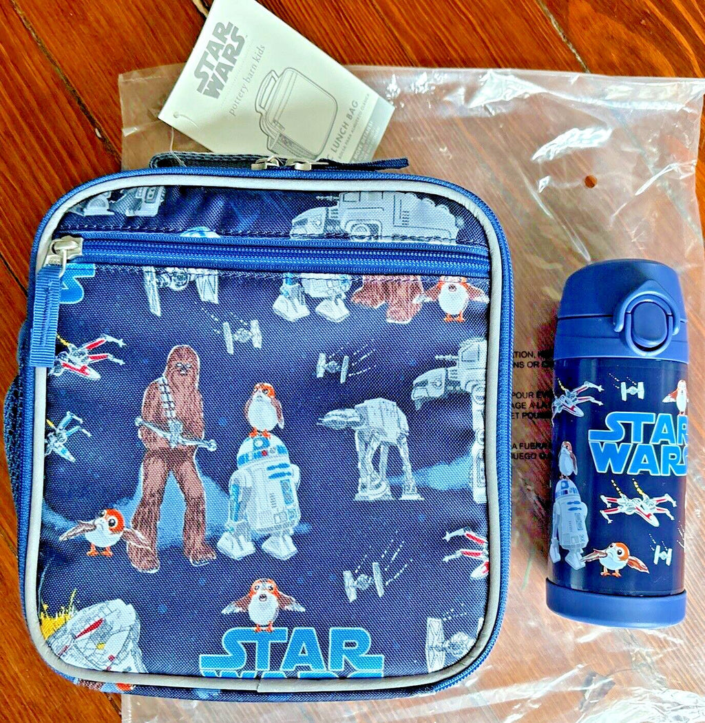 Pottery Barn LUNCH BOX BAG school Star wars Solo Disney + water space kids set -