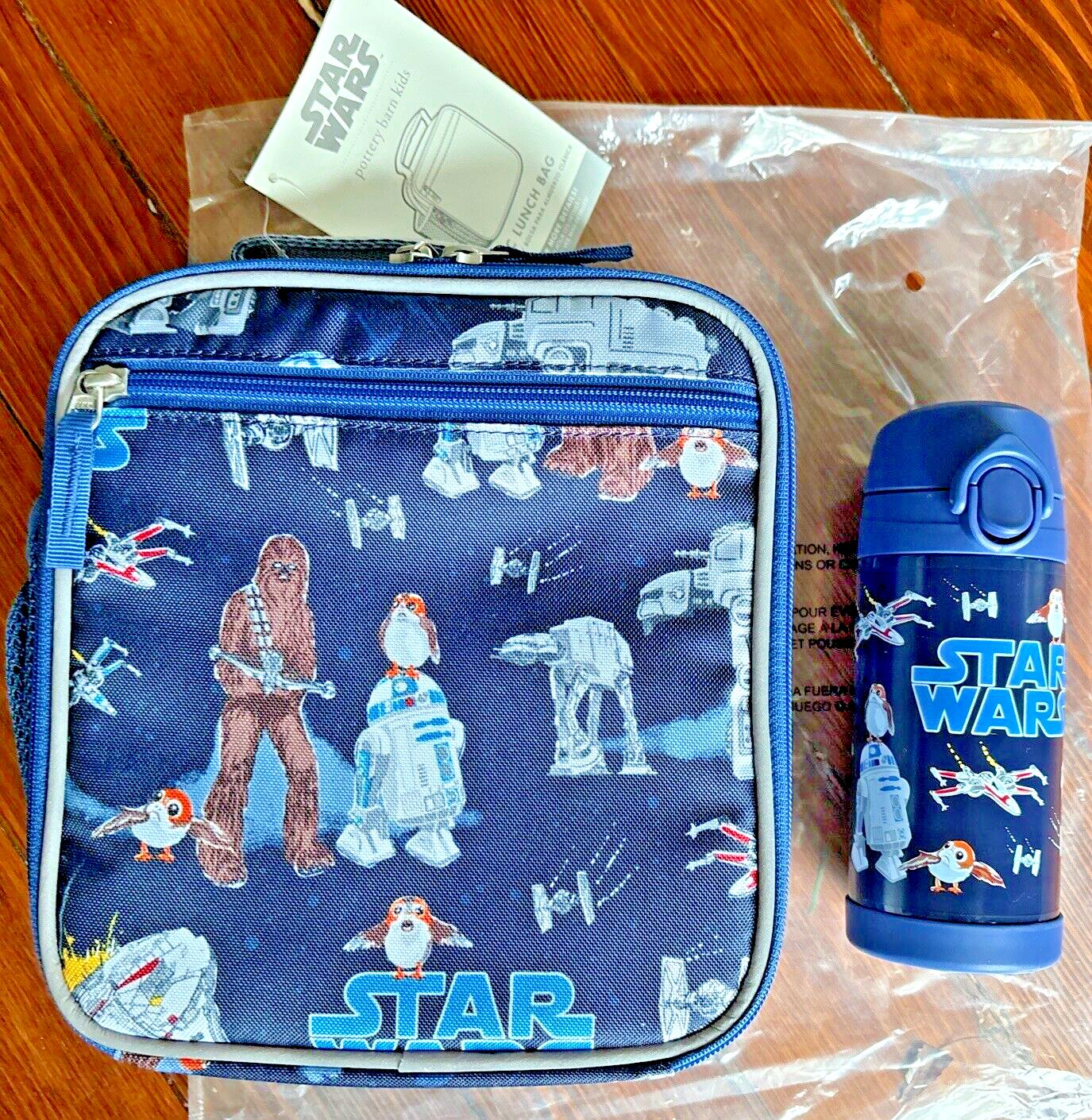 Pottery Barn LUNCH BOX BAG school Star wars Solo Disney + water space kids set -