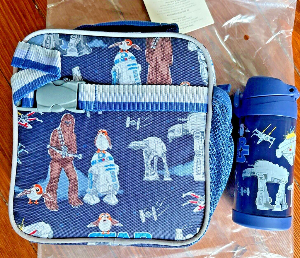 Pottery Barn LUNCH BOX BAG school Star wars Solo Disney + water space kids set -