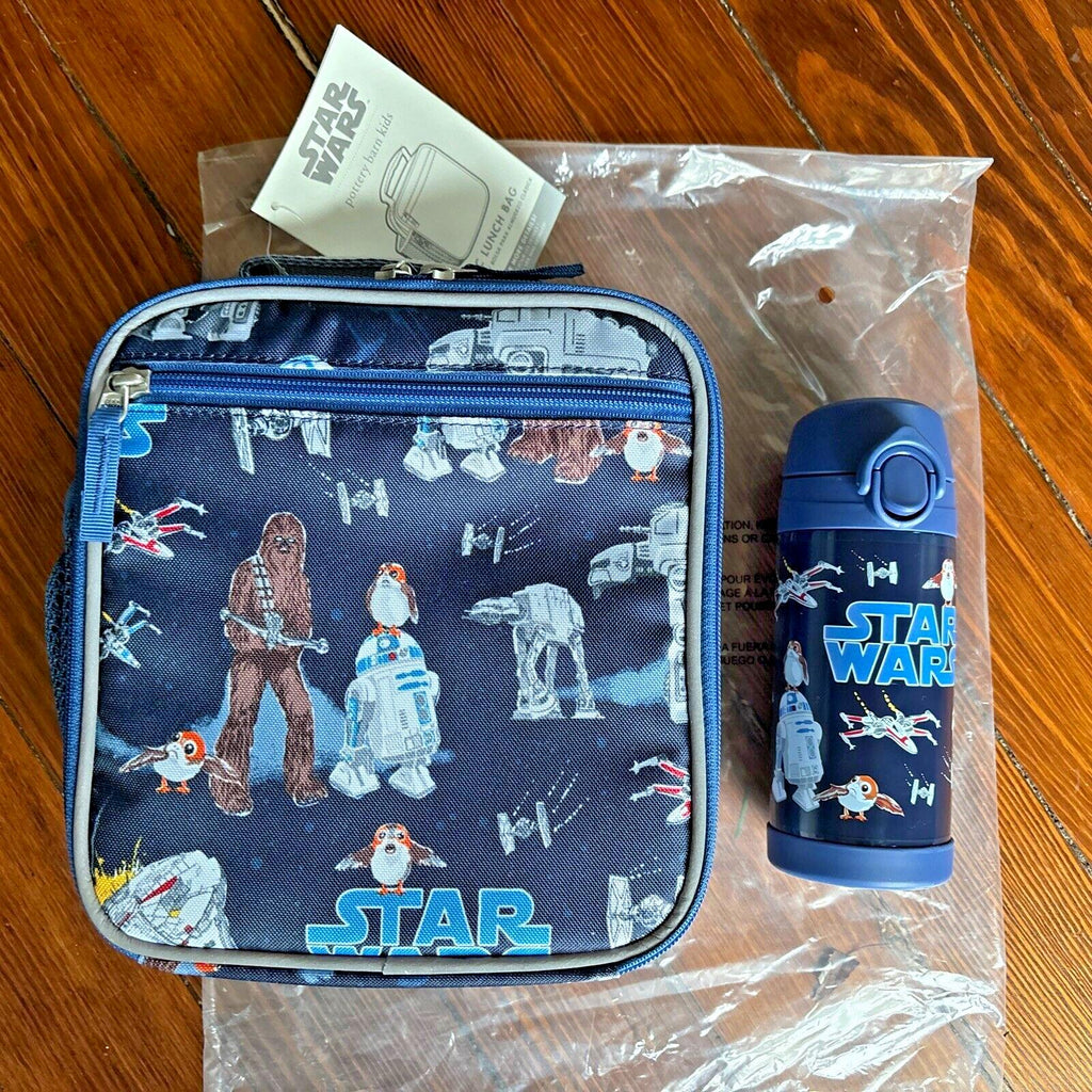 Pottery Barn LUNCH BOX BAG school Star wars Solo Disney + water space kids set -