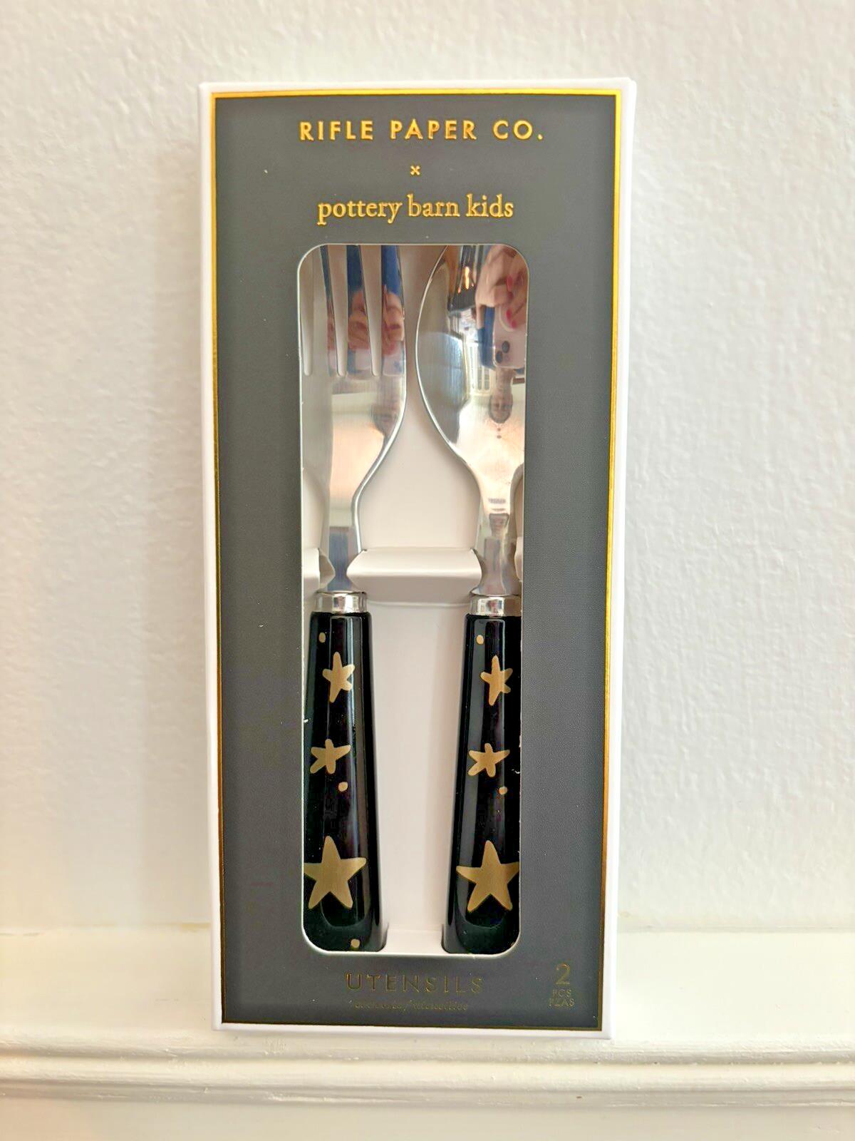 Pottery barn school Utensil Set lunch Disney Holiday Star party kid travel -