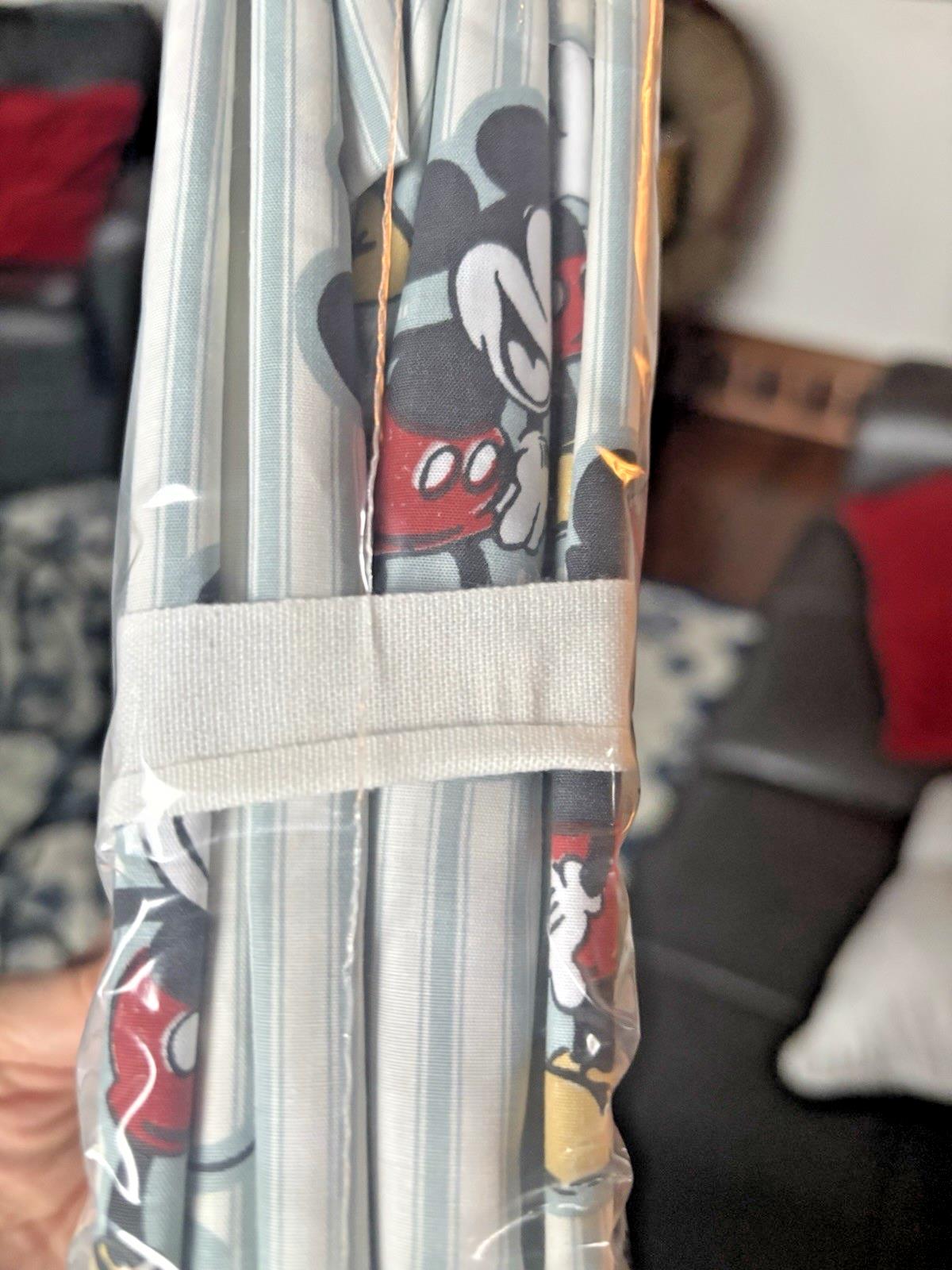 Pottery barn SHEET SET Crib Disney Baby Toddler Mickey Mouse Stripe Holiday gift