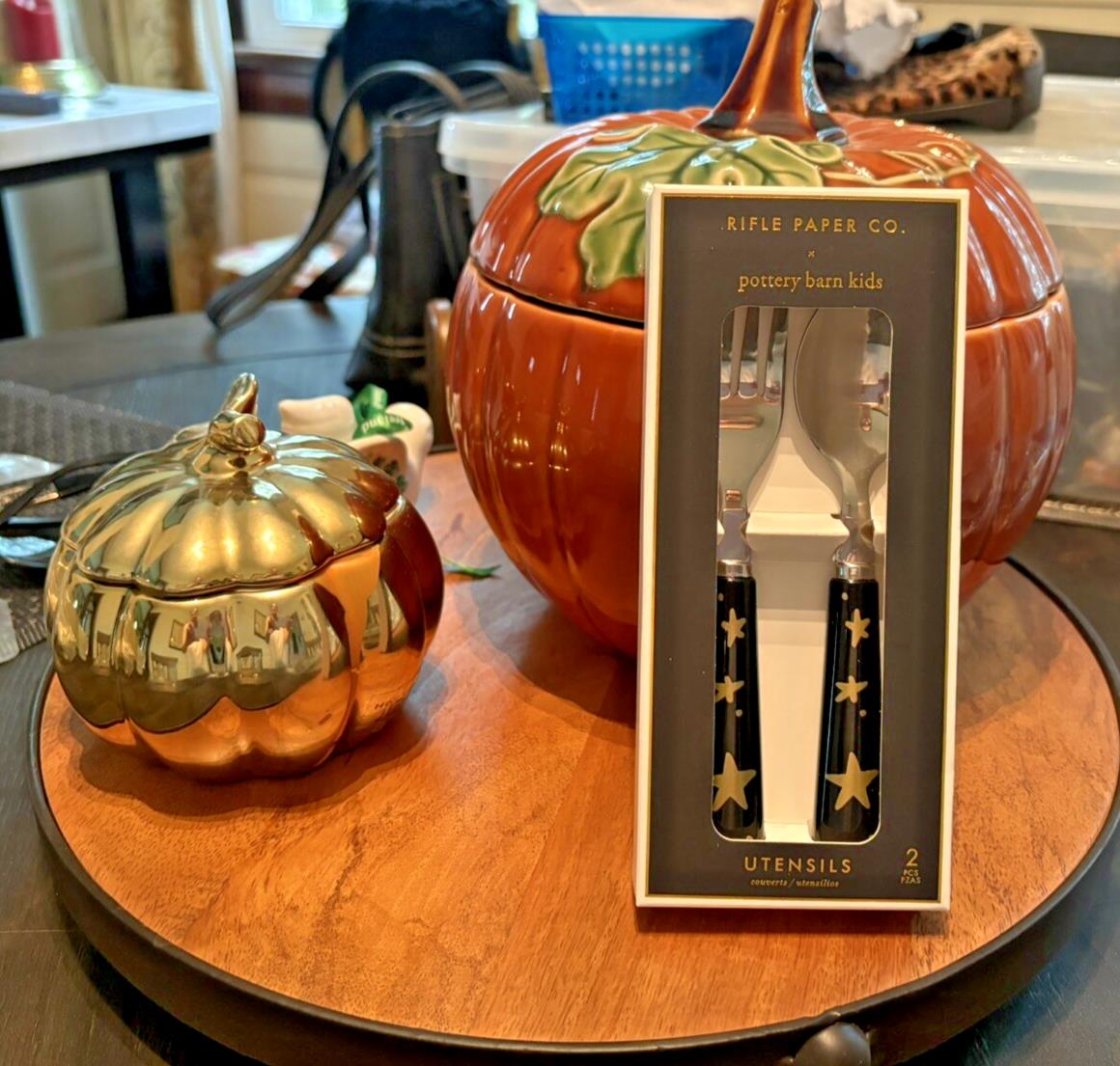 Pottery barn school Utensil Set lunch Disney Holiday Star party kid travel -