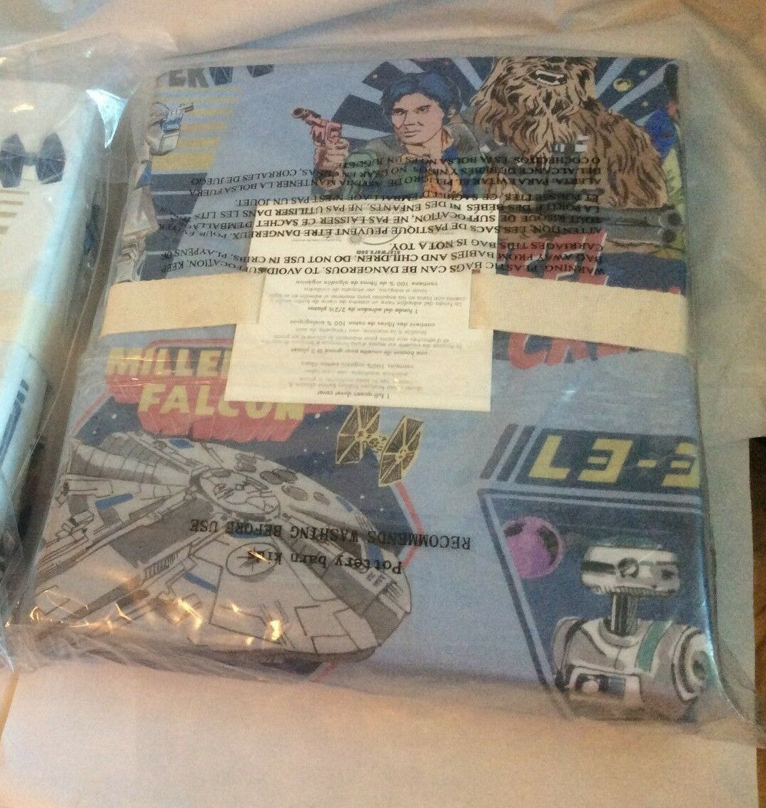 Pottery Barn Disney Star wars Space Duvet Solo Grogu school droid planet boy 1